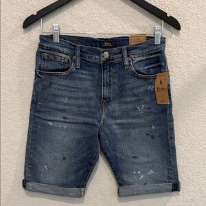 Polo by Ralph Lauren Blue Jean Shorts Distressed Casual size 16 boys